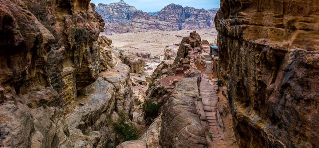 Way up to the high place of sacrifice, Petra, Jordan by Colin Tsoi