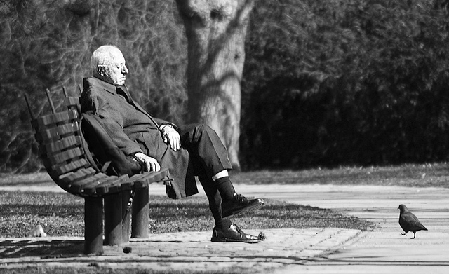 Old man on the bench by Born.to.be.mild